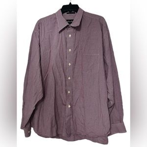 Eddie Bauer Shirt Men's 2XL XXL Maroon Check Long Sleeve Button Down